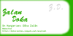 zalan doka business card