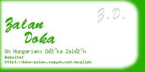 zalan doka business card